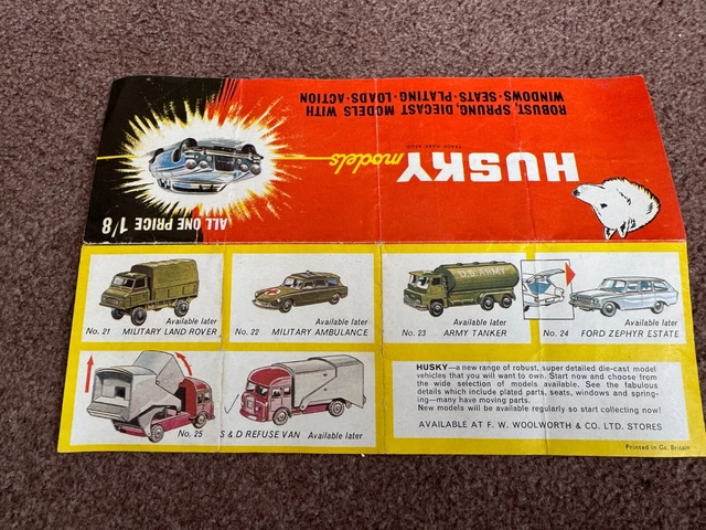 RARE 1960S HUSKY Models Catalogue/Brochure - Die-Cast Cars Vehicles ...