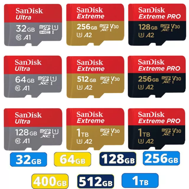 GENUINE SanDisk Ultra Micro SD Card 512GB 256GB 128GB 64GB 32GB Class10 TF Card