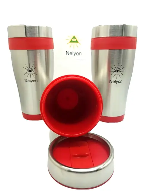 16oz Cup Insulated Coffee Travel Mug Stainless Steel Double Wall Thermos 2 Pack.