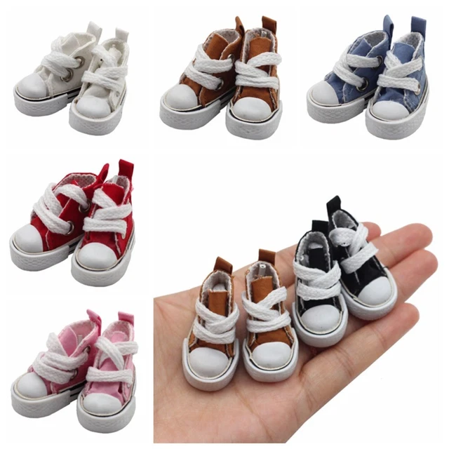 1 Pair Mini Fashion Casual Doll Canvas Shoes Cute Mini Canvas Dolls Shoes  DIY