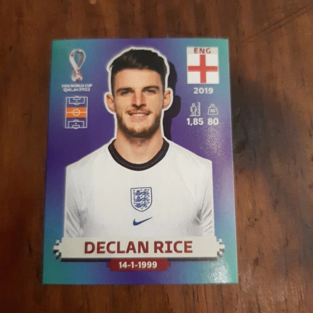 STICKER PANINI FIFA World Cup Qatar 2022 Declan Rice England # Eng16 ...