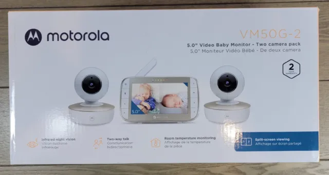 Monitor de bebé Motorola - Monitor de video para bebé VM50G con 2 cámaras, rango de 1000 ft 2