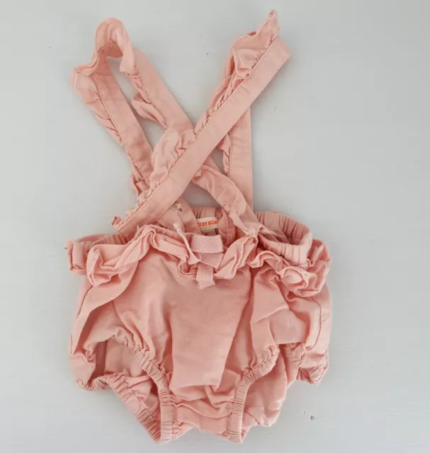 Country Road Baby Girl Ruffle Bodysuit Bloomer  Size 0 6-12 Months Linen Blend