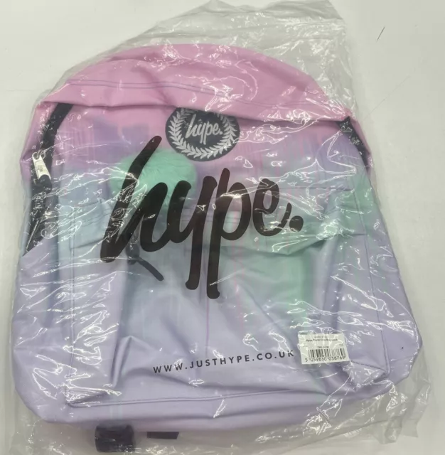 Hype School Rucksack Tasche Rucksack Pastell Tropf Mädchen Bommel Reißverschluss Logo neu mit Etikett (in4)