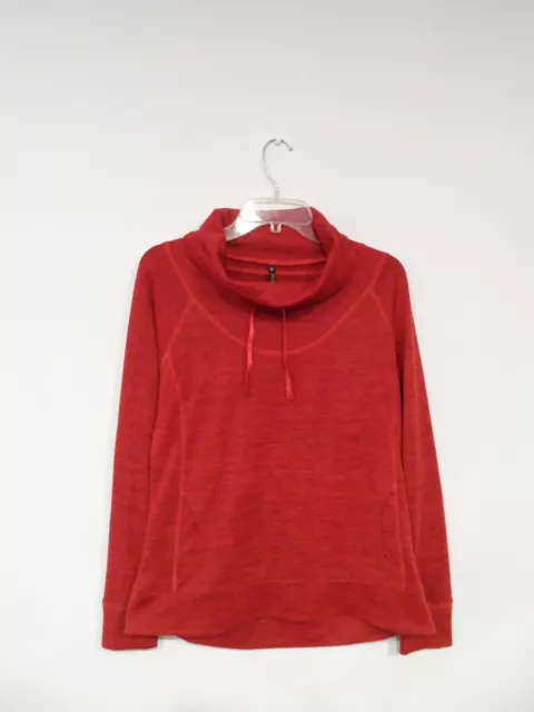 Kuhl Women's Lea Pullover Top Size Large Cardinal Red Cowl Neck Sweatshirt