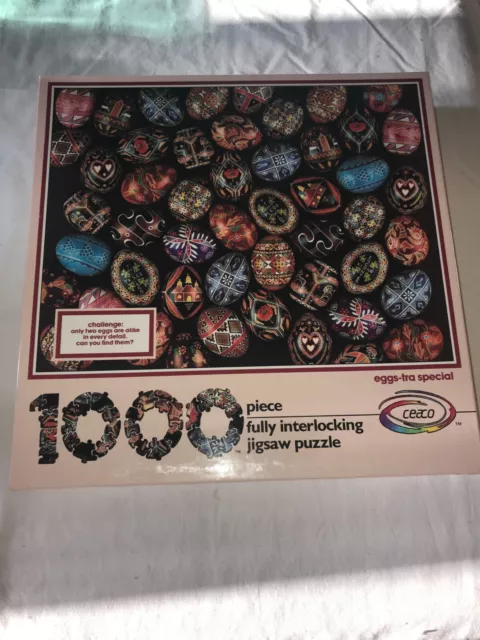 NOS Vintage 1988 CEACO 3012 EGGS-TRA SPECIAL 1000pc Easter Art JIGSAW PUZZLE New