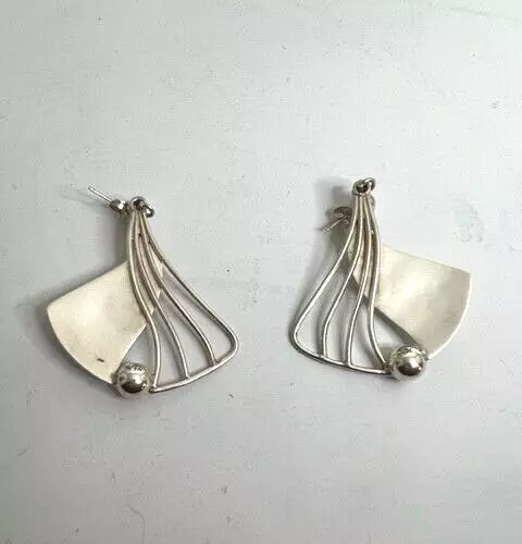 👉🏼William Spratling Sterling Silver Fan Earrings - TS 24