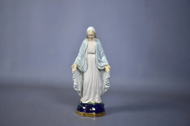 Antigua Madonna Estatuilla Cerámica Firma Ronzan Escultura Virgen Al Final ‘ 900