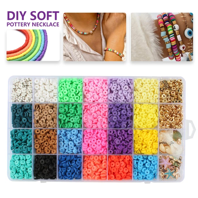 5036Pcs/Box Clay Flat Beads Disk Beads Round Clay Spacer Beads with LoVKj