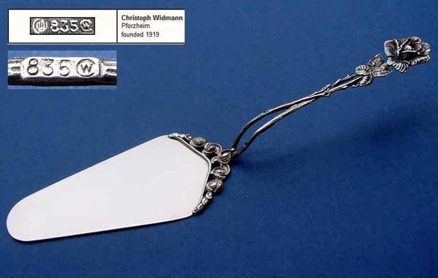 Cake Lifter, Widmann, Rose Decoration/Hildesheim Rose, 835er Silver B962