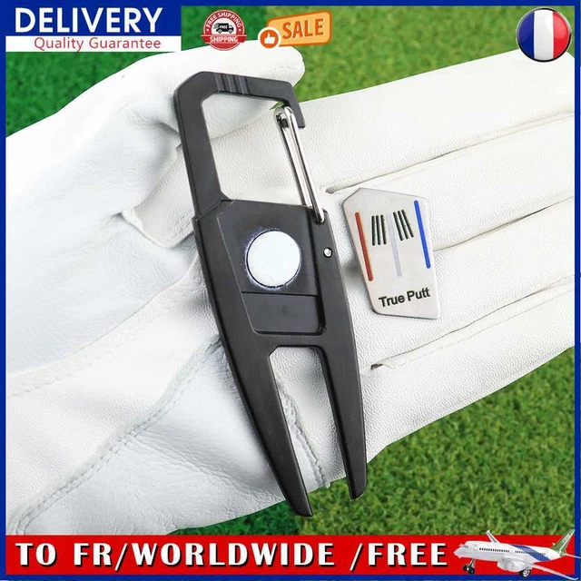 Golf Divot Repair Tool Golf Pitchfork Putting Green Fork Training Aids (Black)
