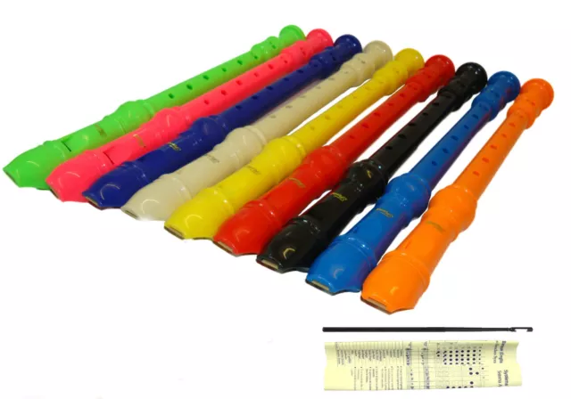 Ferris Colourful Descant Soprano Recorder Outfit With Chart Cleaning Rod & Pouch