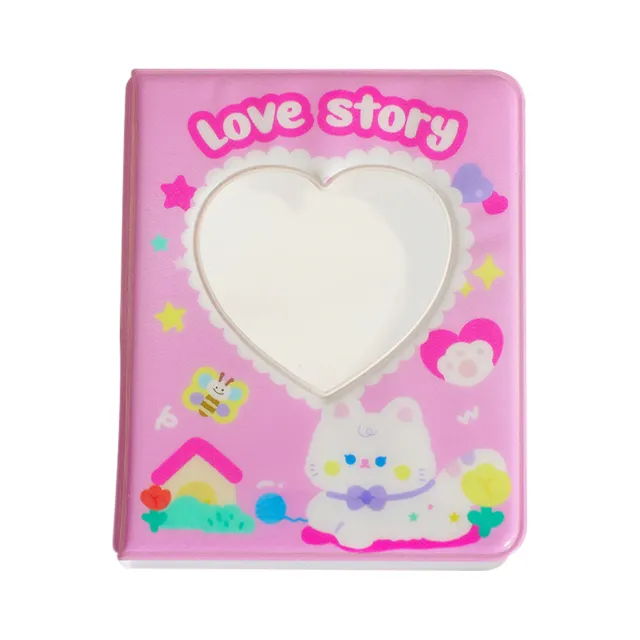 3 Inch Card Collect Book Stain  Mini Cute Cartoon Photocard Holder Pink