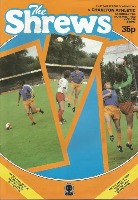 Shrewsbury Town v Charlton Athletic - Div 2 - 27/11/1982 - Football Programme