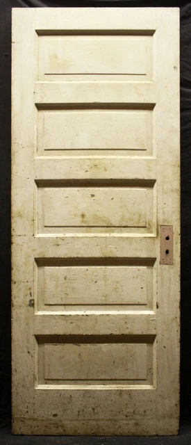 30"x78" Antique Vintage Old Exterior Interior SOLID Wood Wooden Door 5 Panels