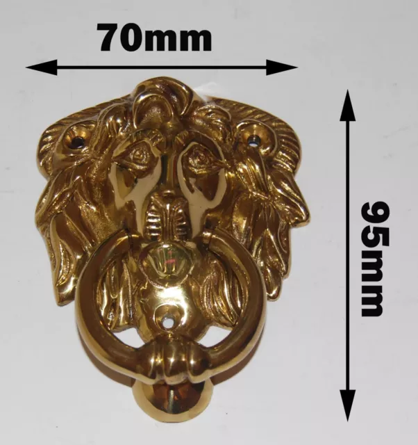 Lion door Knocker solid brass polish 70x95mm (ref: 76)