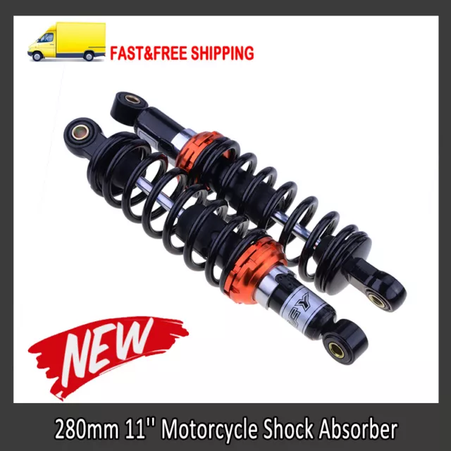 2PCS 11" 280mm RFY Motorcycle Scooter Round Rear Suspension Shock Absorber HOT