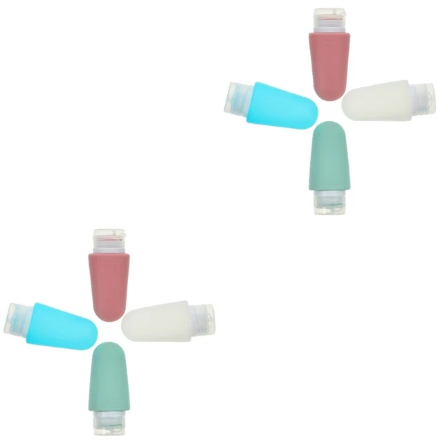 8 PIEZAS Botellas de viaje para artículos de tocador Silicona - Contenedor de viaje Acondicionador