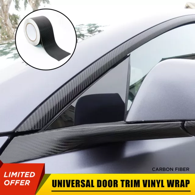 65' 3" Carbon Fiber Vinyl Wrap Roll Sheet Film For Door Trim Tint Chrome Delete