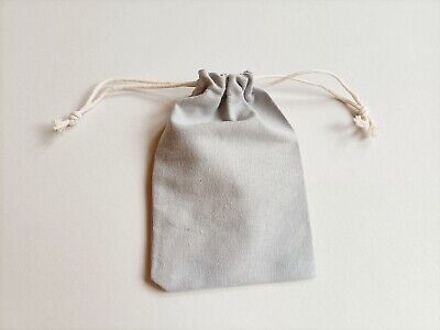 100 bolsas pequeñas de algodón grises con cordón totalmente nuevas ofertas de boda/bolsas de joyería