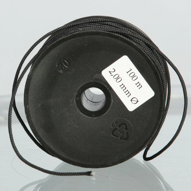 Flechtschnur schwarz d= 2mm 100 Meter