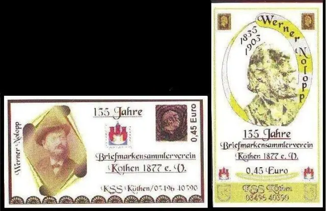 KSS Ltd.: MiNr. 17-  18, "Briefmarkensammlerverein Köthen e. V.", Satz, pfr