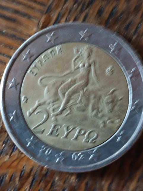taureau piece de 2 euros grece 2002 valeur