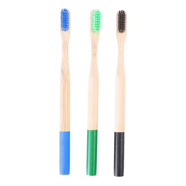 3 pz/confezione spazzolino da denti carbone per gengive sensibili bambù