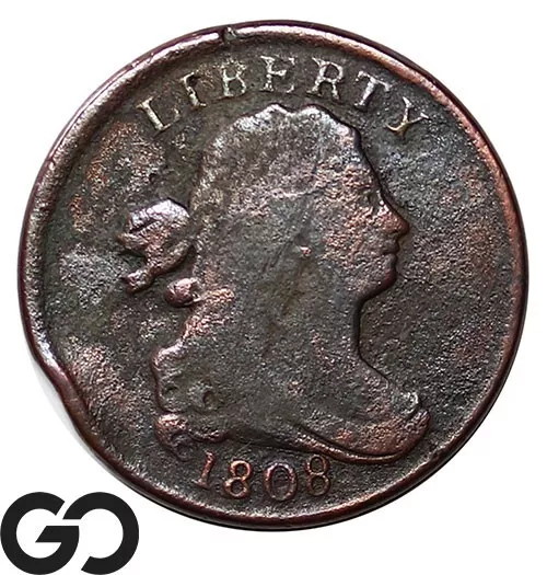 1808 Half Cent, Draped Bust