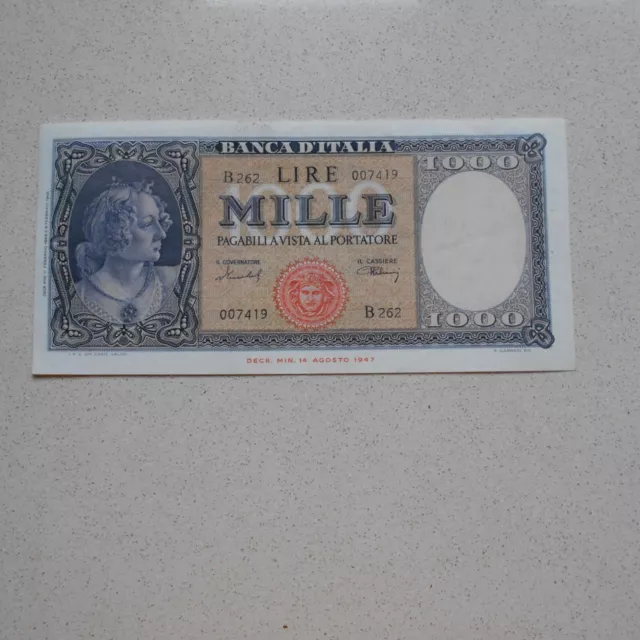 banconota rep.italiana 1000 lire 1947