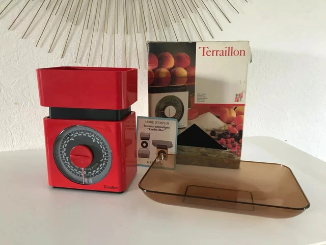 Balance de cuisine mécanique vintage Terraillon 5 kg - Orange Années 70 - Made in France - Arts de la table