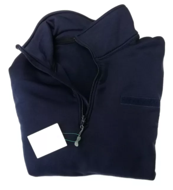 Giacca pile tg 3XL blu antivento zip resistente acqua senza cappuccio con strap