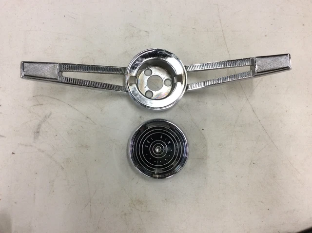RARE 1961 61 Chevrolet Chevy Bel Air Steering Wheel Shroud Trim Horn Button