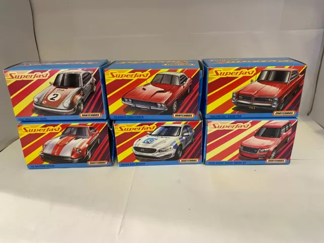 Matchbox Konvolut 6 Modelle, ua. Pontiac, Porsche, Volvo, Dodge, Datsun