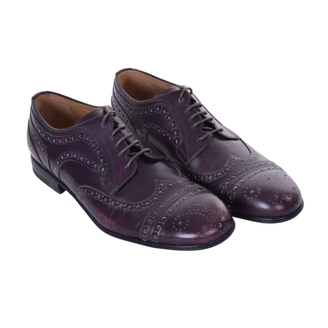 Dolce & Gabbana Richelieu Brogue Derby Chaussures Violet 41 08038 2