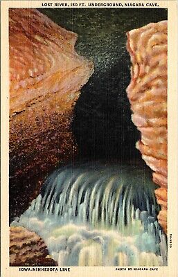 Lost River 150 Ft Underground Niagara Cave Iowa Minnesota Line MN UNP Postcard