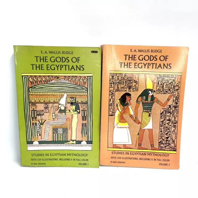 Gods of the Egyptians Volume 1 & 2 EA Wallis-Budge Paperback Book Set 1969