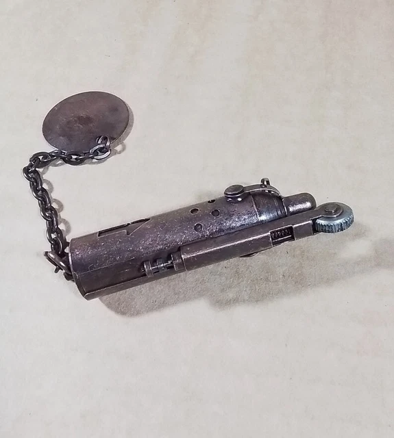 Accendino Vintage UFO Trench Antivento In Ottone/Rame (Argento) - Ricaricabile A Cherosene, Portatile, Regalo Uomo/Donna