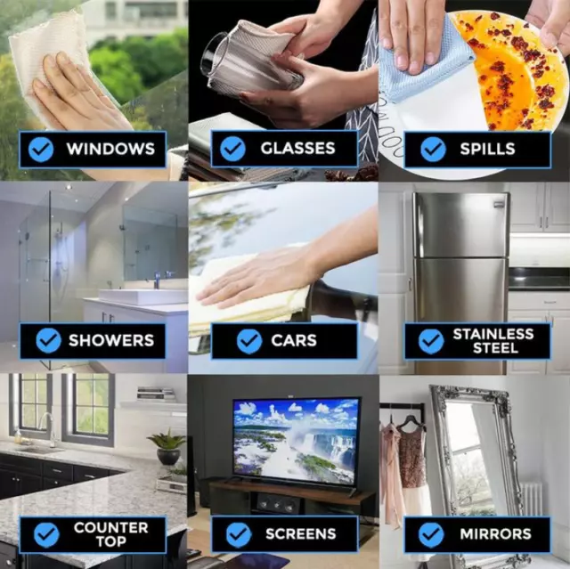 10 pcs Nanoscale Streak-Free Miracle Cleaning Cloths Reusable Kitchen Rag 6