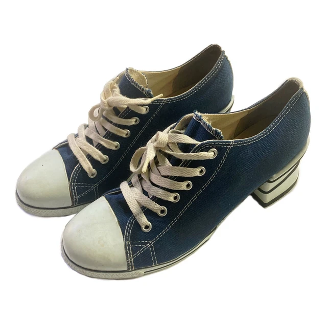 Vintage Converse All Star The High Heel 8.5 Womens Sneaker Heels Navy Blue