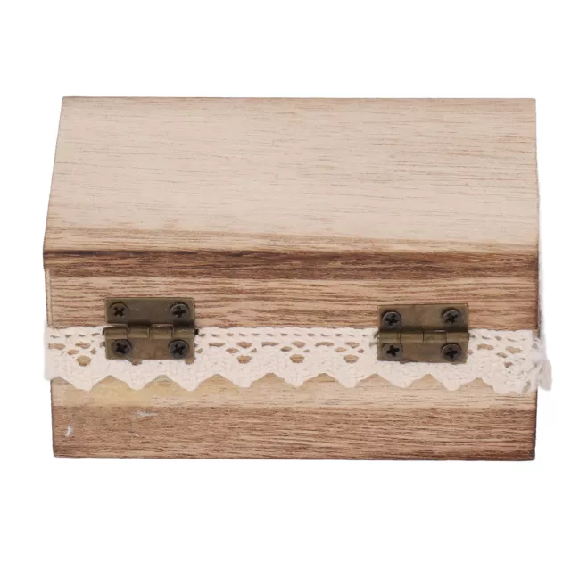 Wooden Ring Box Personality Country Style Wooden Ring Ornament Box With Lace ▷