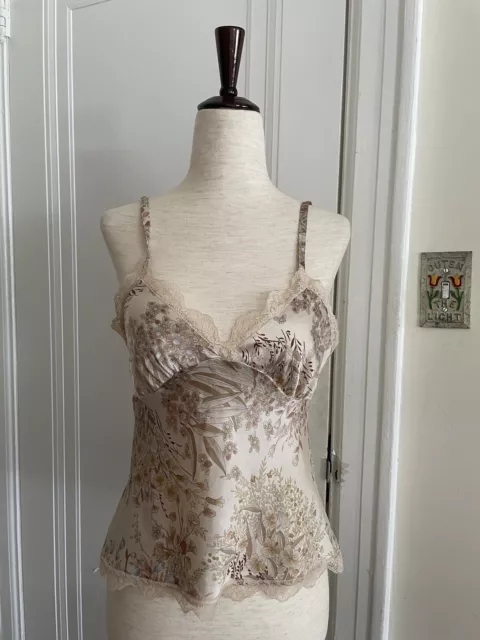 Vintage Lindsey Roscoe/ Farr East - Silk Spaghetti Strap Lingerie Floral Top S