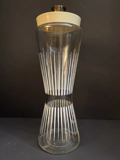 Vintage 1957 Kentucky Tavern Bourbon Hour Glass Decanter Striped Atomic Bottle