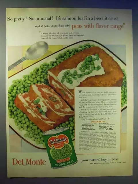 1954 Del Monte Sugar Peas Ad - Special Salmon Loaf