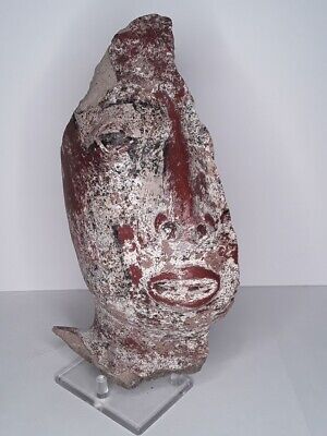 Pre Columbian Rare Near life size Nayarit half face sculpture fragment 5
