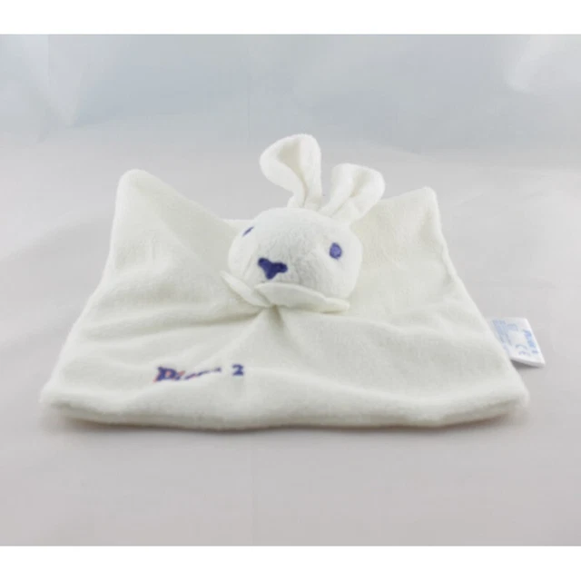 Doudou plat carré Lapin blanc PICOT - 14070