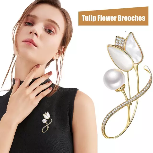 Tulip Flower Brooches For Women Elegant Design Clothing Accessories Pin❀ B1G4