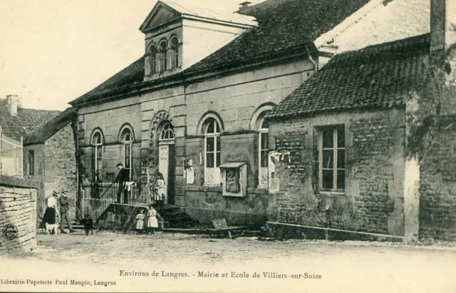 France Villiers-sur-Suize - Mairie et Ecole old postcard