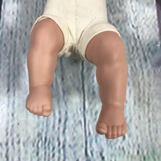 Vintage Bisque Porcelain Cloth Body Baby Doll w Blue Eyes No Clothes - 7.5" Long 4