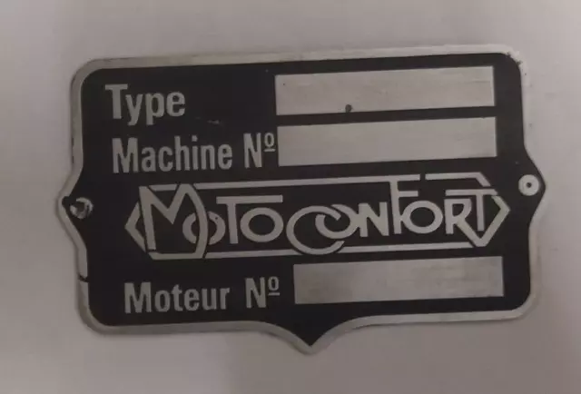 Plaque signalétique ID Schild S61 Motoconfort oldtimer Motorrad